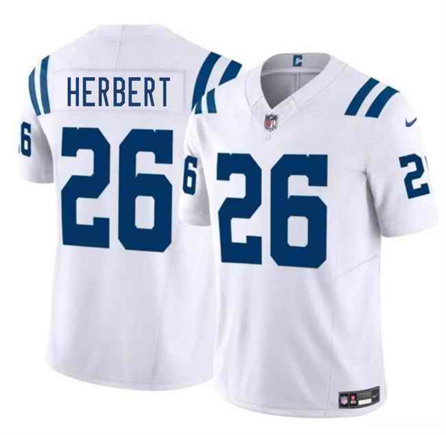 Men's Indianapolis Colts #26 Khalil Herbert White 2025 F.U.S.E. Vapor Limited Stitched Football Jersey